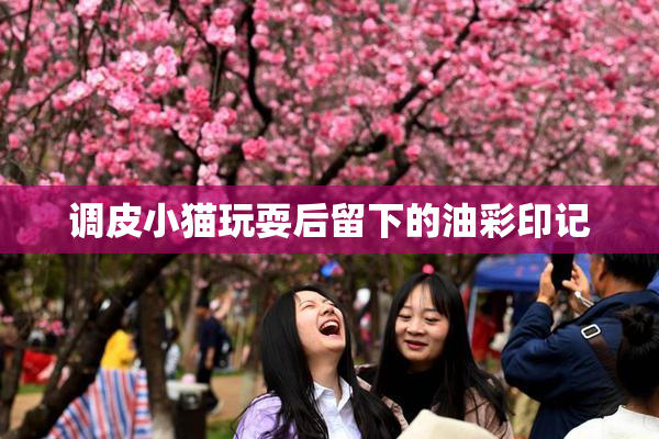 调皮小猫玩耍后留下的油彩印记