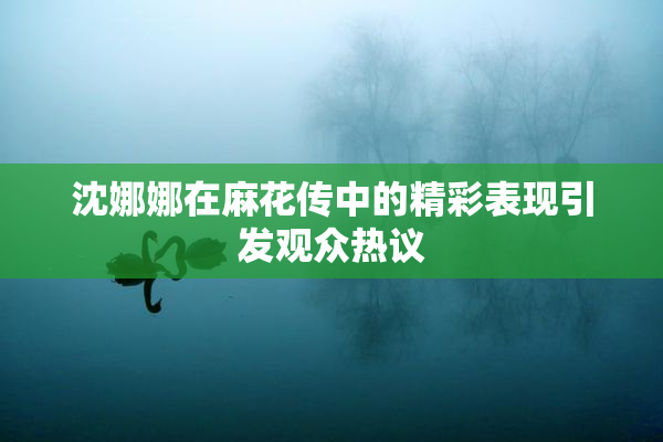 沈娜娜在麻花传中的精彩表现引发观众热议