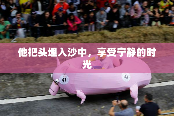 他把头埋入沙中，享受宁静的时光