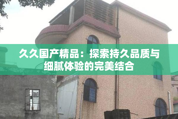 久久国产精品：探索持久品质与细腻体验的完美结合