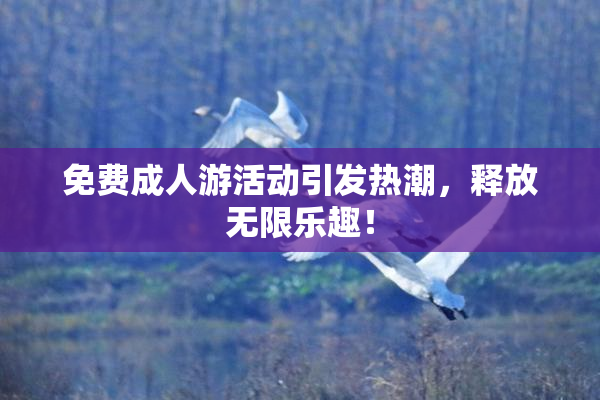 免费成人游活动引发热潮，释放无限乐趣！
