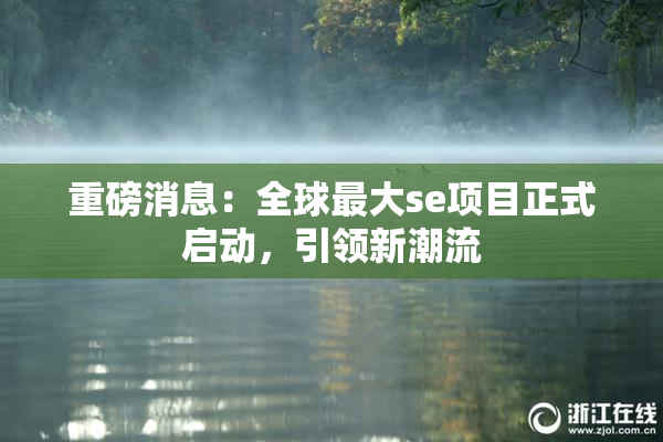 重磅消息：全球最大se项目正式启动，引领新潮流