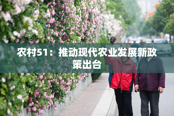 农村51：推动现代农业发展新政策出台