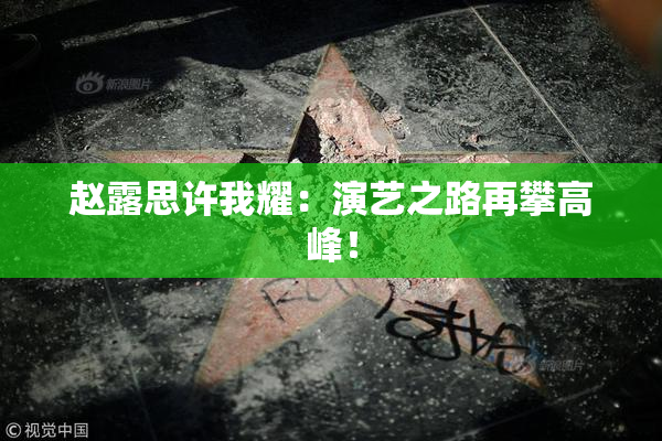 赵露思许我耀：演艺之路再攀高峰！