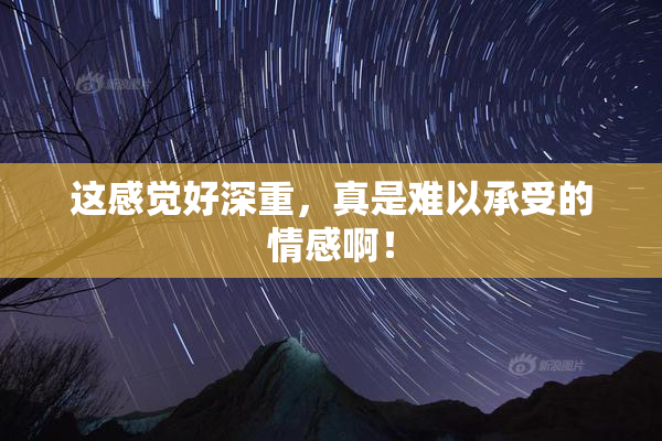 这感觉好深重，真是难以承受的情感啊！