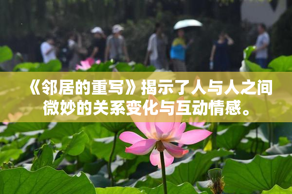 《邻居的重写》揭示了人与人之间微妙的关系变化与互动情感。
