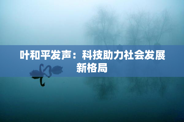 叶和平发声：科技助力社会发展新格局