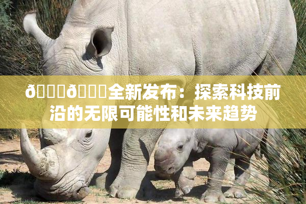 🔞🍆全新发布：探索科技前沿的无限可能性和未来趋势