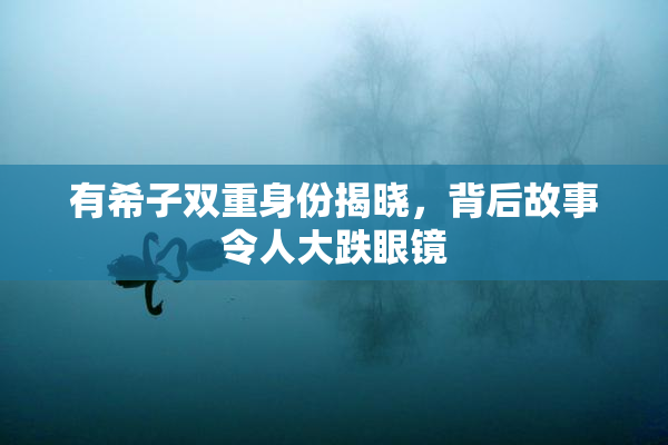 有希子双重身份揭晓，背后故事令人大跌眼镜