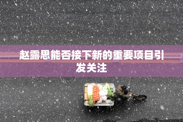 赵露思能否接下新的重要项目引发关注