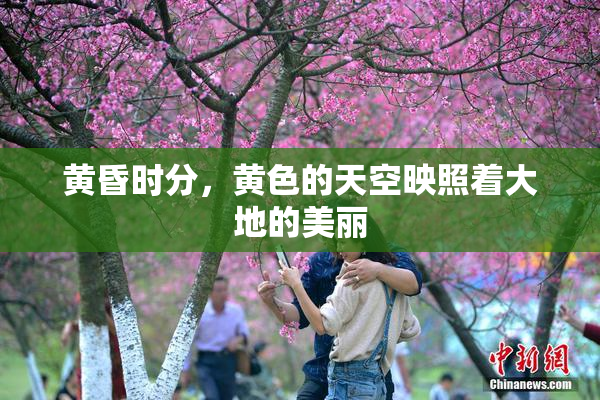 黄昏时分，黄色的天空映照着大地的美丽
