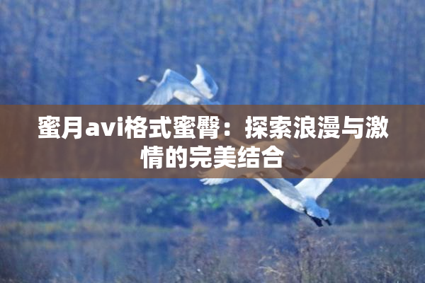 蜜月avi格式蜜臀：探索浪漫与激情的完美结合