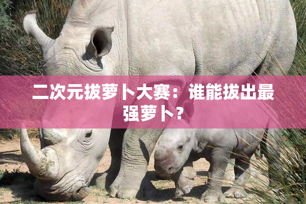 二次元拔萝卜大赛：谁能拔出最强萝卜？