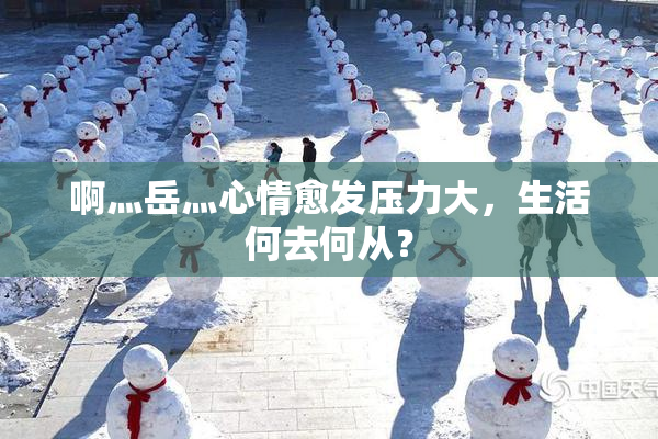 啊灬岳灬心情愈发压力大，生活何去何从？