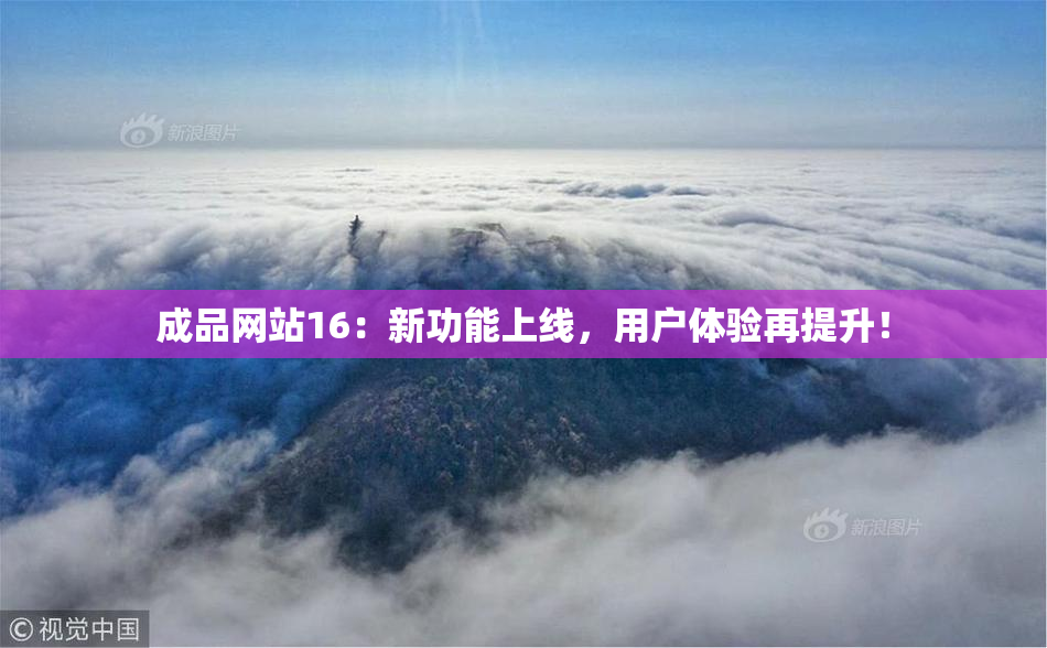 成品网站16：新功能上线，用户体验再提升！