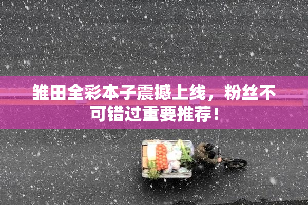 雏田全彩本子震撼上线，粉丝不可错过重要推荐！