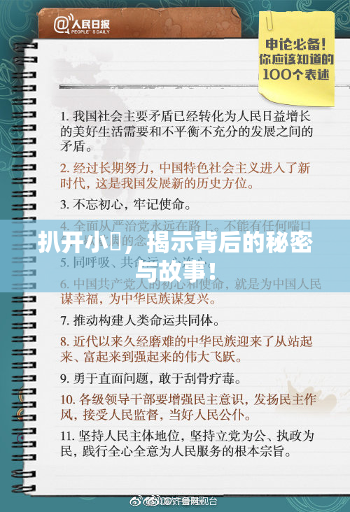 扒开小泬，揭示背后的秘密与故事！