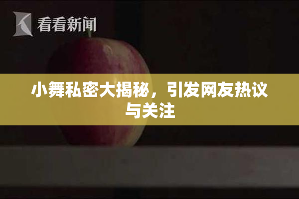 小舞私密大揭秘，引发网友热议与关注