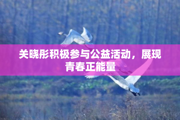 关晓彤积极参与公益活动，展现青春正能量