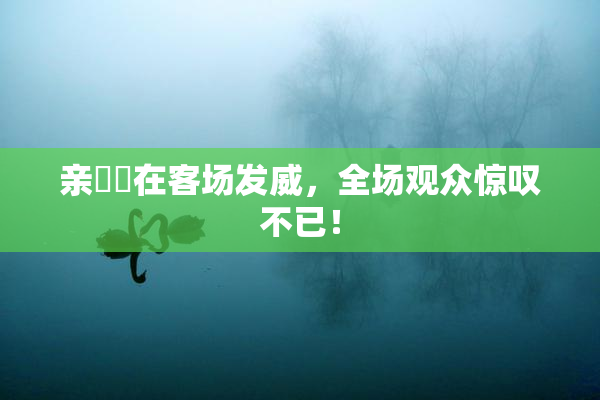 亲妺妺在客场发威，全场观众惊叹不已！