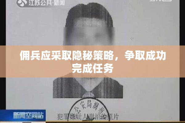 佣兵应采取隐秘策略，争取成功完成任务