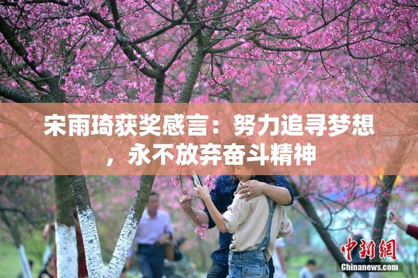 宋雨琦获奖感言：努力追寻梦想，永不放弃奋斗精神