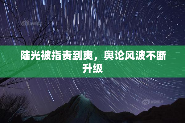 陆光被指责到爽，舆论风波不断升级
