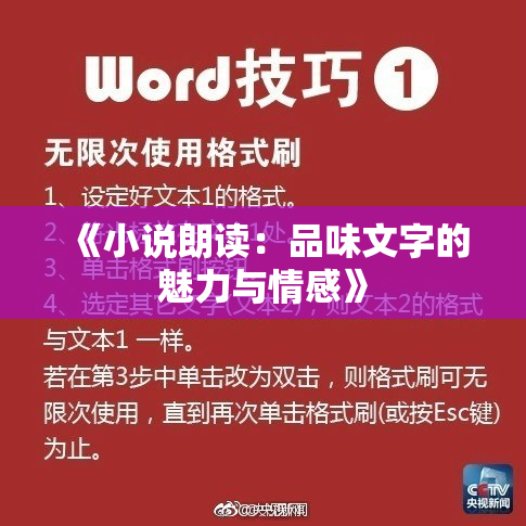 《小说朗读：品味文字的魅力与情感》