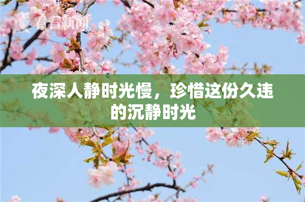 夜深人静时光慢，珍惜这份久违的沉静时光
