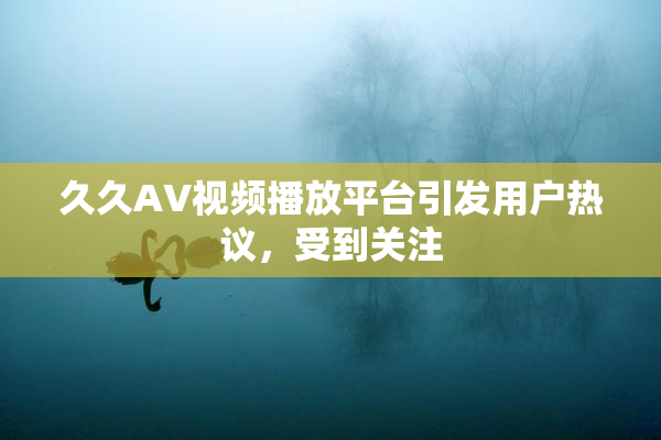 久久AV视频播放平台引发用户热议，受到关注